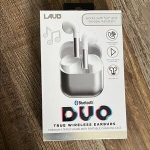 Duo Bluetooth True Wireless Earbuds - White